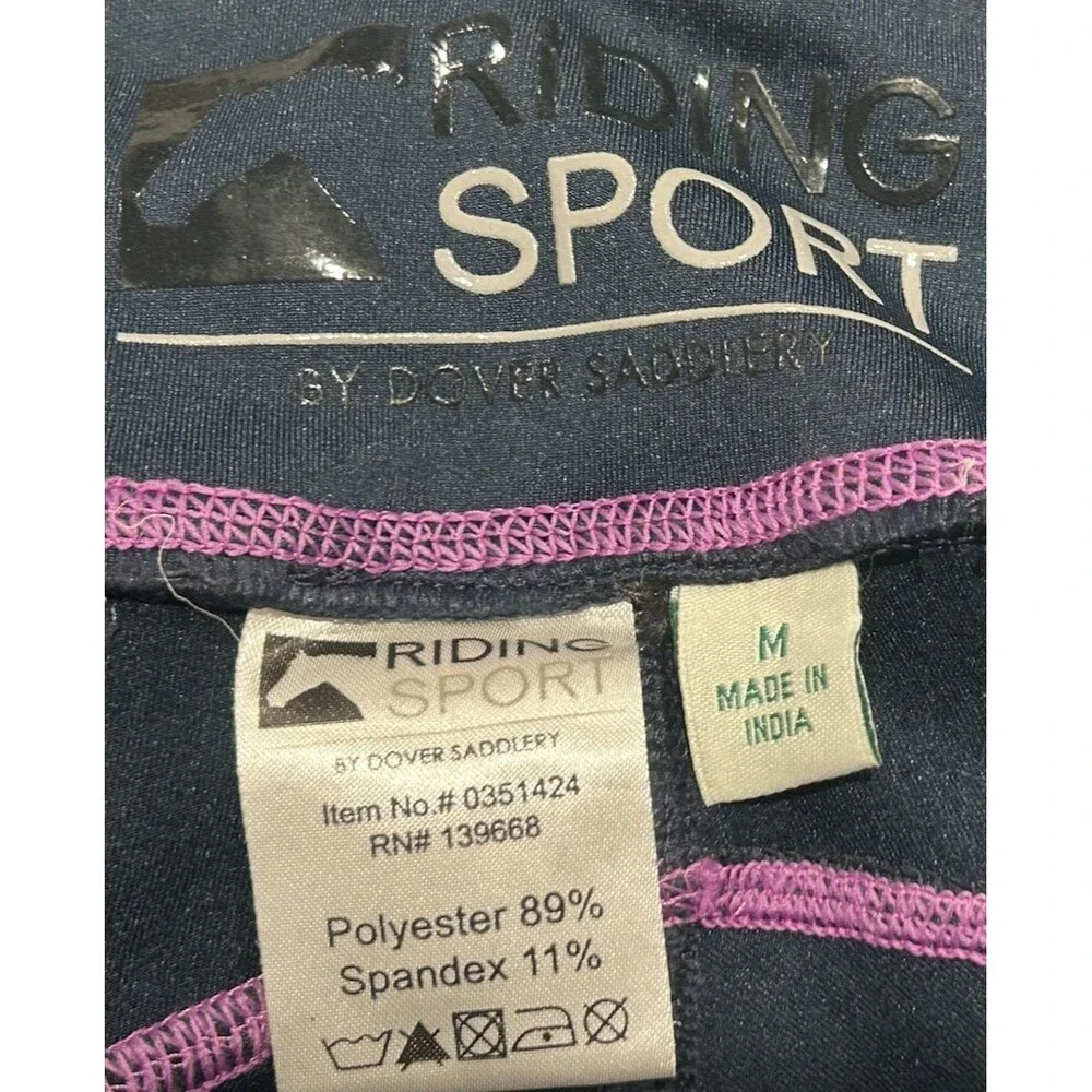 Riding Sport Dover Saddlery Leggings Navy Blue Medium Made in India Equestrian - Picture 3 of 6